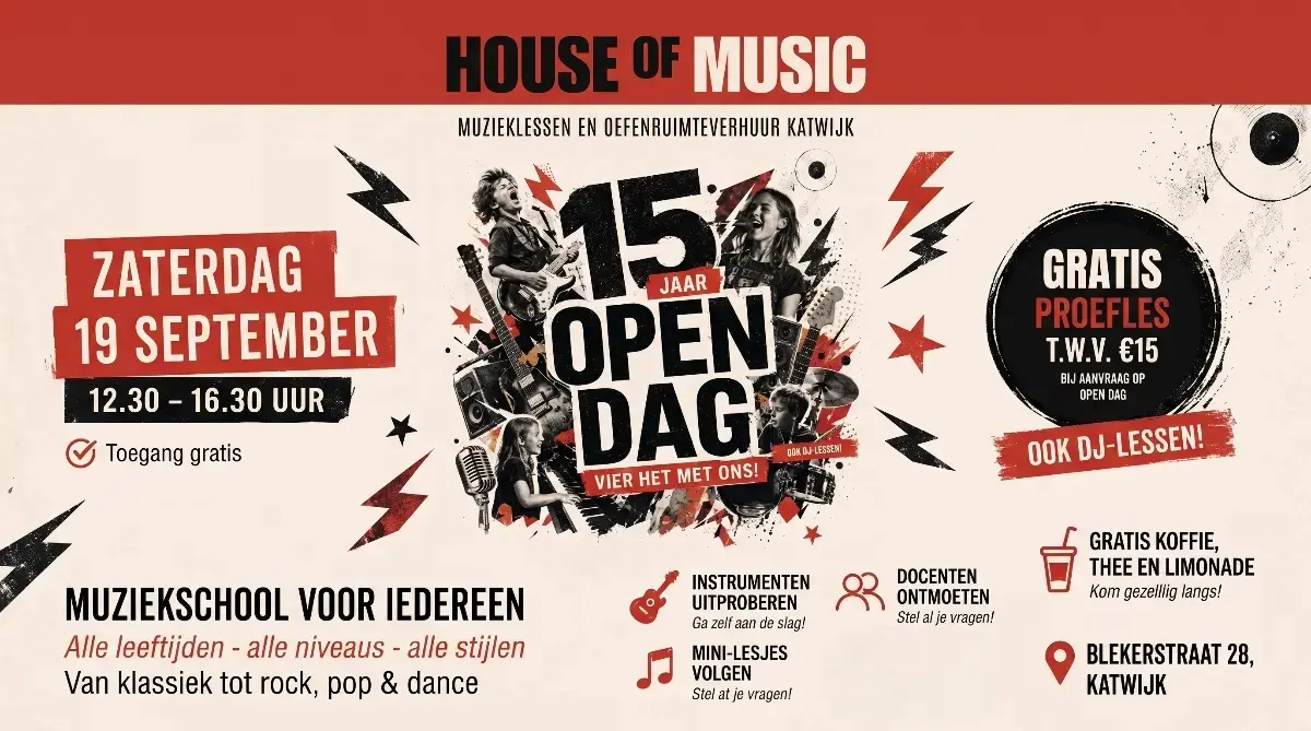 Poster open dag House of Music, 19 september 2026